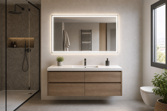 Cuánto espacio dejar alrededor de un espejo de baño LED