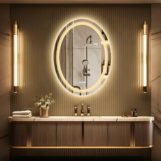 OVAL Double Light LED Mirror 